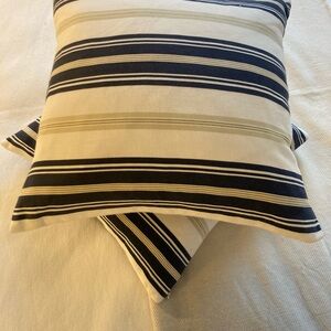 Pottery Barn 18” Dhurrie Striped 100% Cotton Pillows with Down Fills